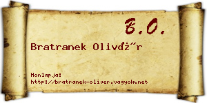 Bratranek Olivér névjegykártya